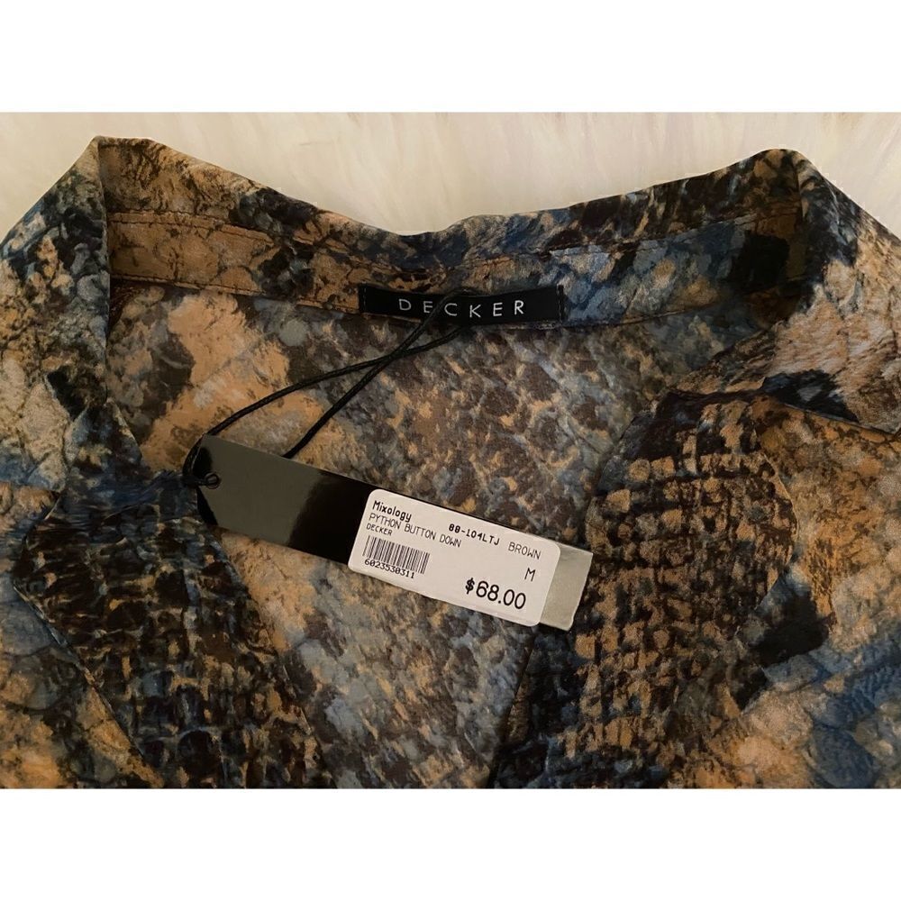 Decker Sheer Python Button Down SZ M - Picture 7 of 10